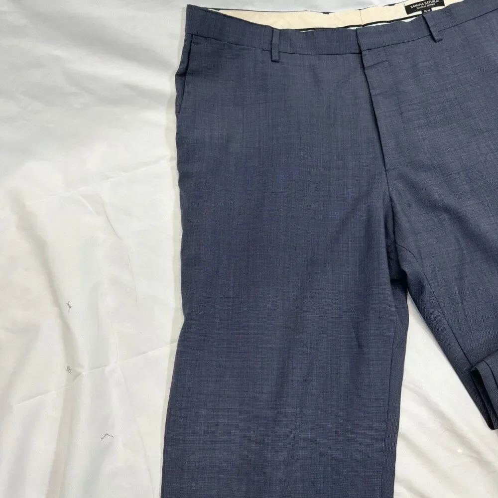 Banana Republic Dress Pants 38x32 Tailored Slim Wool Navy Blue Lined Office
